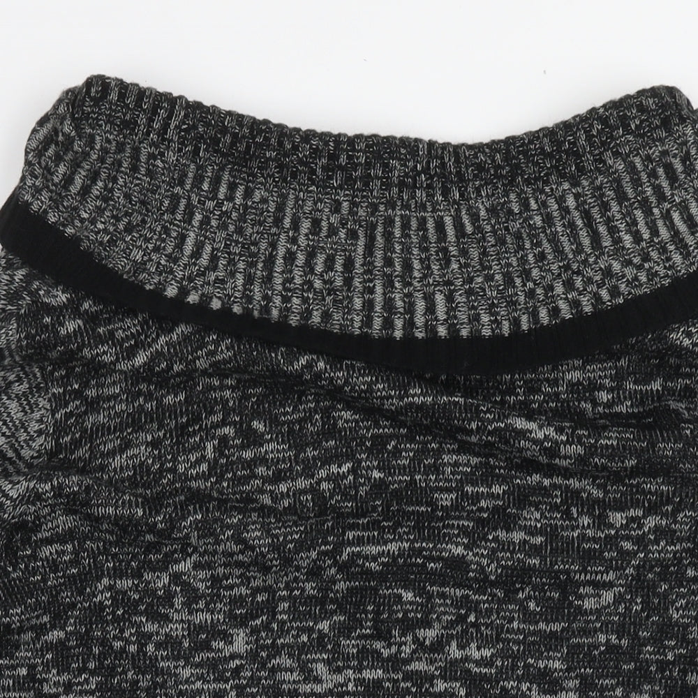 Bonmarché Womens Black Roll Neck Acrylic Tunic Jumper Size XL
