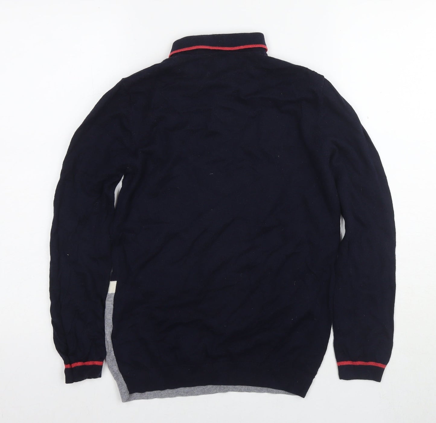 Autograph Boys Blue Collared Wool Pullover Jumper Size 11-12 Years Pullover
