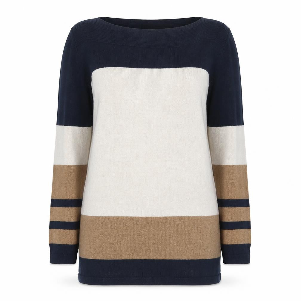 NEXT Womens Multicoloured Boat Neck Cotton Pullover Jumper Size 6