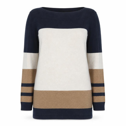 Next Womens Multicoloured Boat Neck Cotton Pullover Jumper Size 6