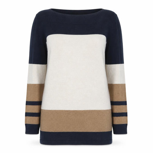 Next Womens Multicoloured Boat Neck Cotton Pullover Jumper Size 6