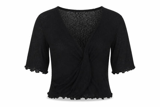 Stock Shop Womens Black V-Neck Polyester Cardigan Jumper Size M
