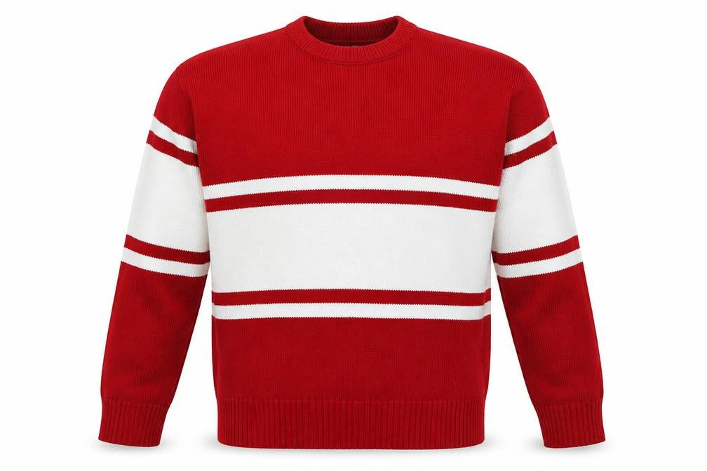 Topman Mens Red Round Neck Acrylic Pullover Jumper Size S Long Sleeve