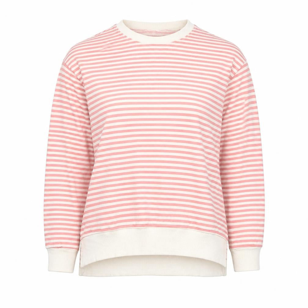 Khost Womens Pink Striped Cotton Pullover Sweatshirt Size 8 Pullover