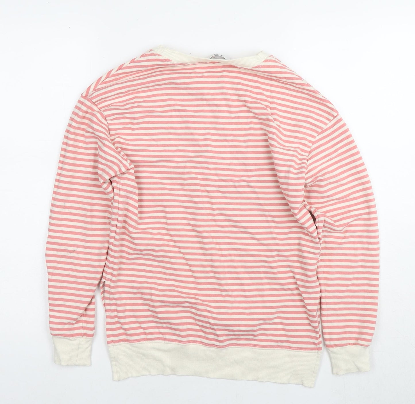 Khost Womens Pink Striped Cotton Pullover Sweatshirt Size 8 Pullover