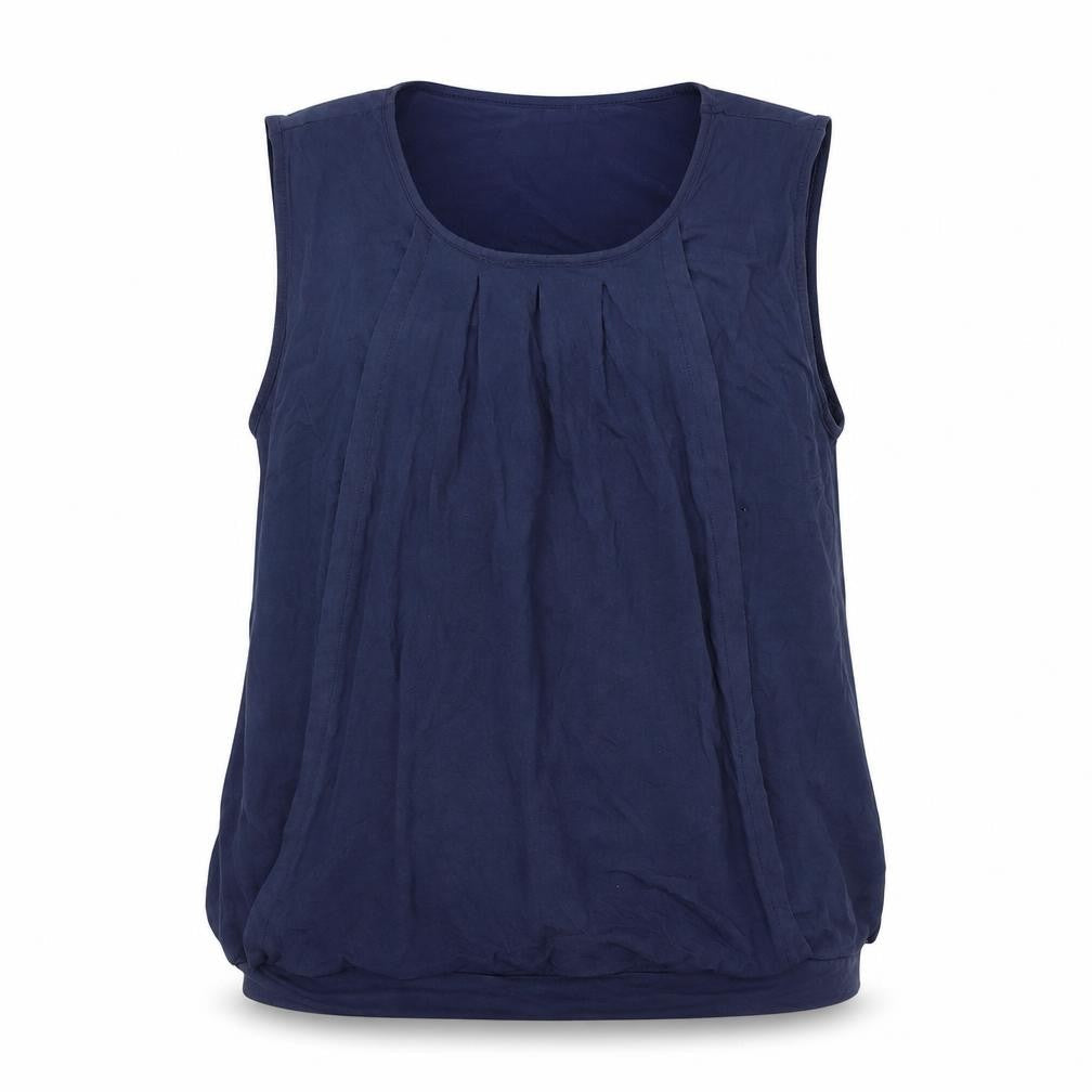 JoJo Maman Bébé Womens Blue Viscose Basic Tank Size L Round Neck