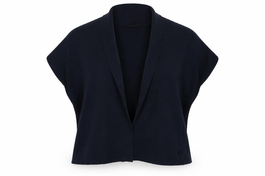 Faber Woman Womens Black V-Neck Viscose Cape Jumper Size 12