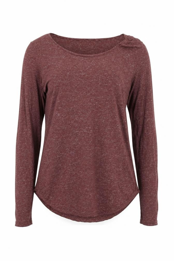 VERO MODA Womens Brown Polyester Basic T-Shirt Size S Round Neck