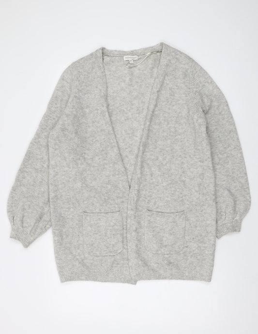 Monsoon Womens Grey V-Neck Acrylic Cardigan Jumper Size M