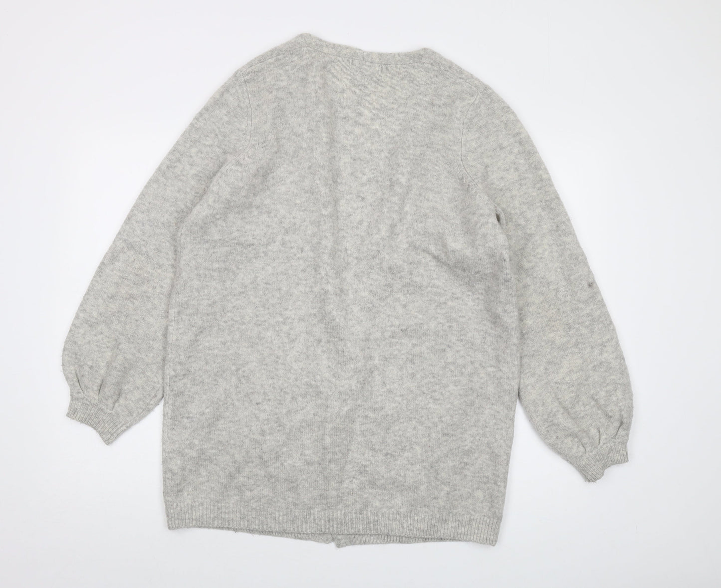 Monsoon Womens Grey V-Neck Acrylic Cardigan Jumper Size M