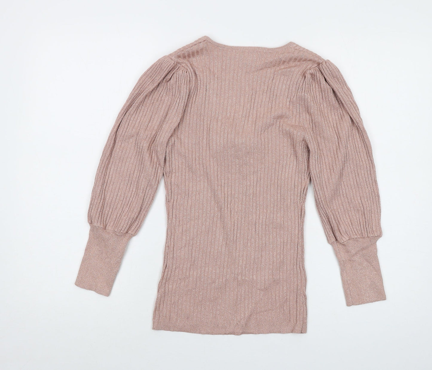 Morgan Womens Pink Round Neck Acrylic Pullover Jumper Size M