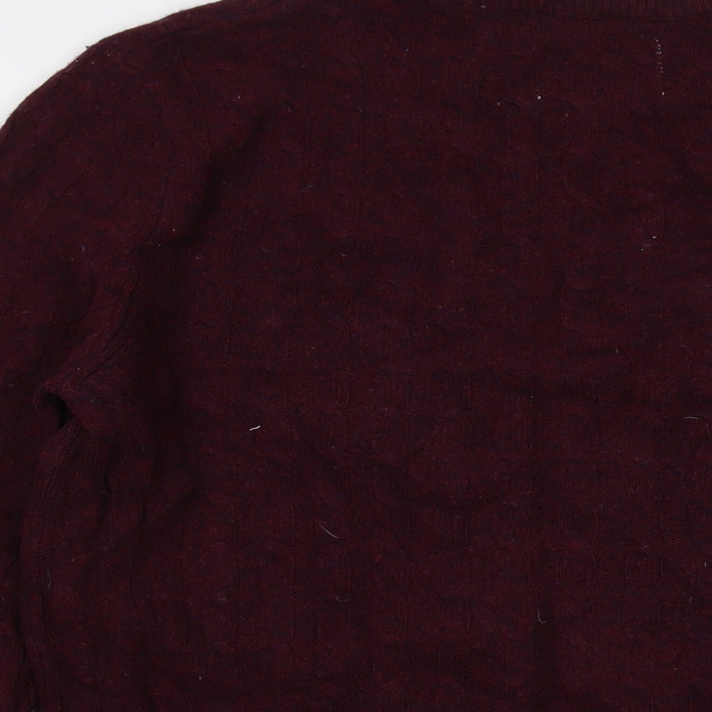 Jack Wills Mens Purple Crew Neck Wool Pullover Jumper Size L Long Sleeve