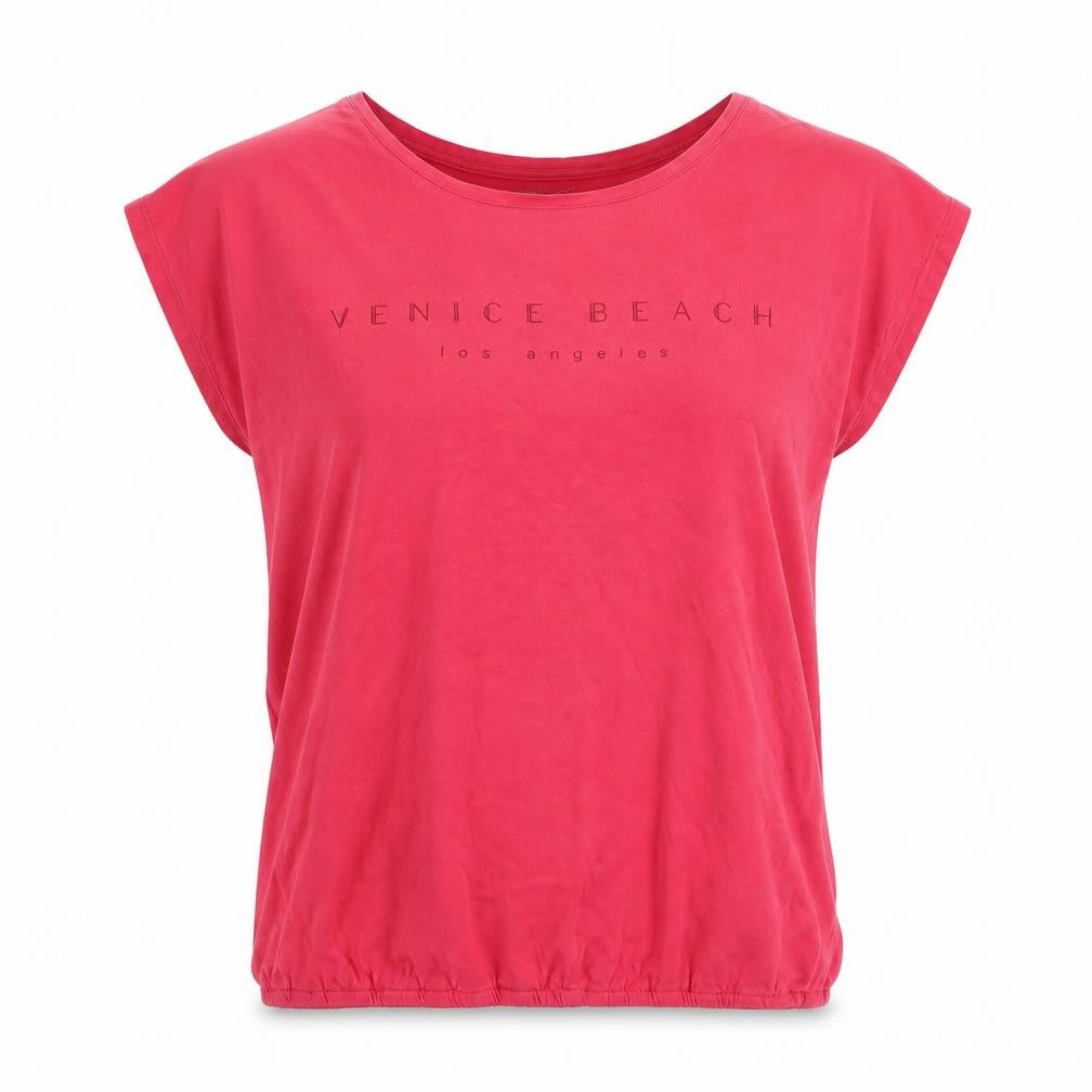 Venice Beach Womens Pink Cotton Basic T-Shirt Size S Round Neck