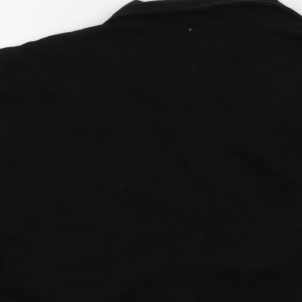 Cotton On Womens Black Cotton Cropped T-Shirt Size M V-Neck