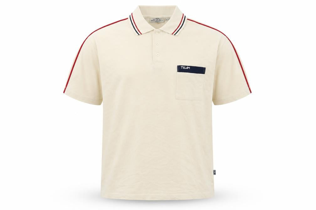 Mauro Gesandro Mens Beige Cotton Polo Size L Collared Button