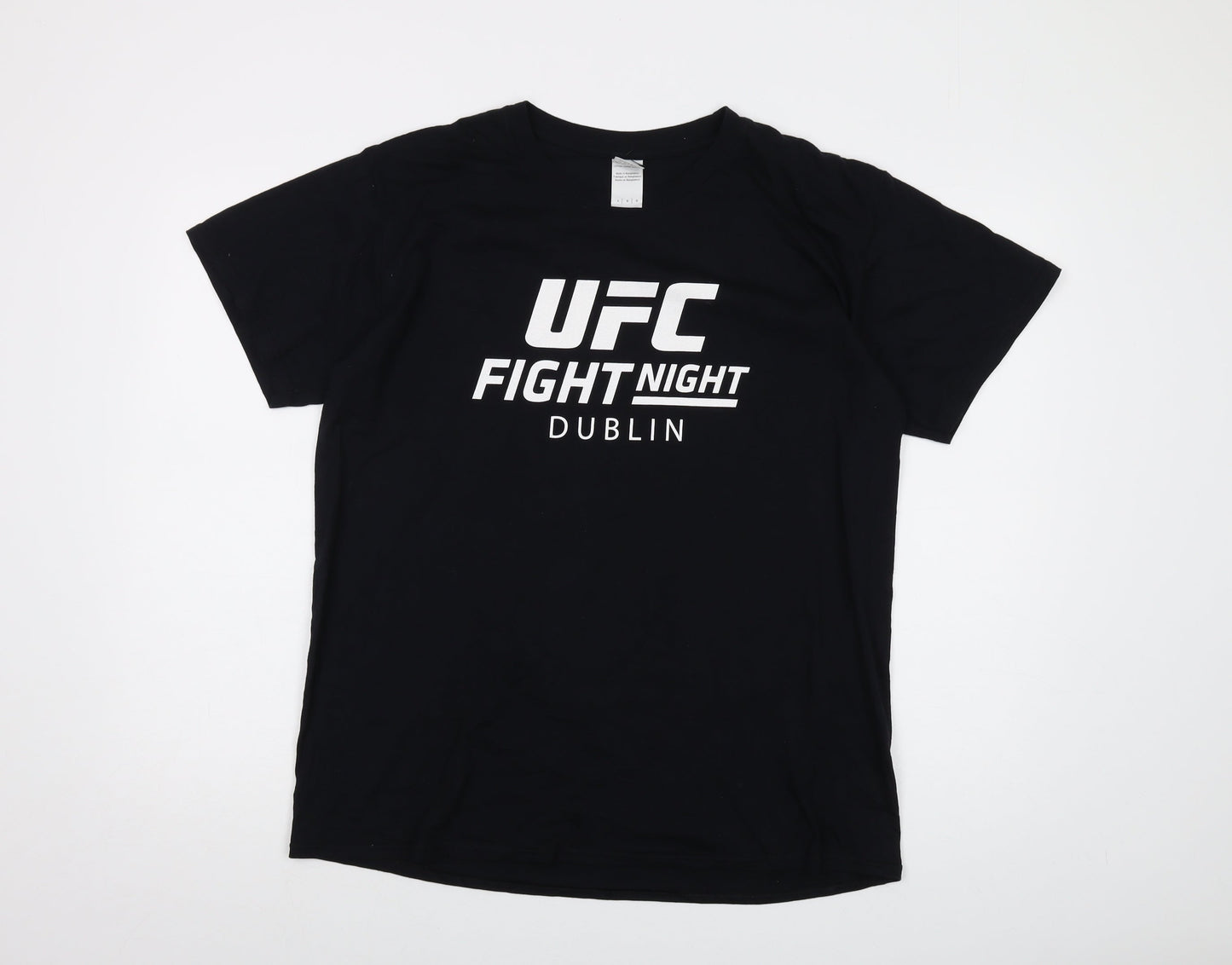 YFC Mens Black Cotton T-Shirt Size L Crew Neck
