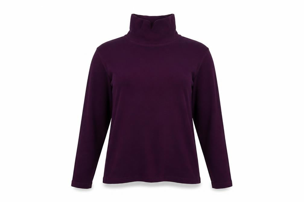 The Golf Womens Purple Cotton Basic T-Shirt Size S Roll Neck