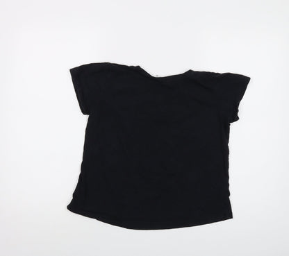 Preloved Disney Womens Black Cotton Basic T-Shirt Size 8 Crew Neck - Back