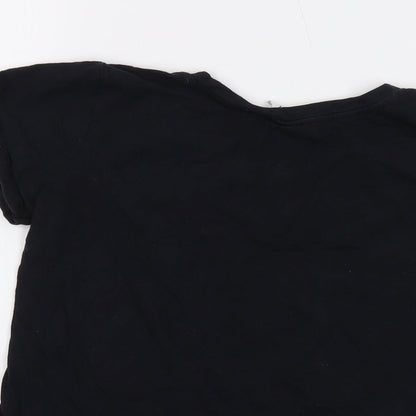 Preloved Disney Womens Black Cotton Basic T-Shirt Size 8 Crew Neck - Label