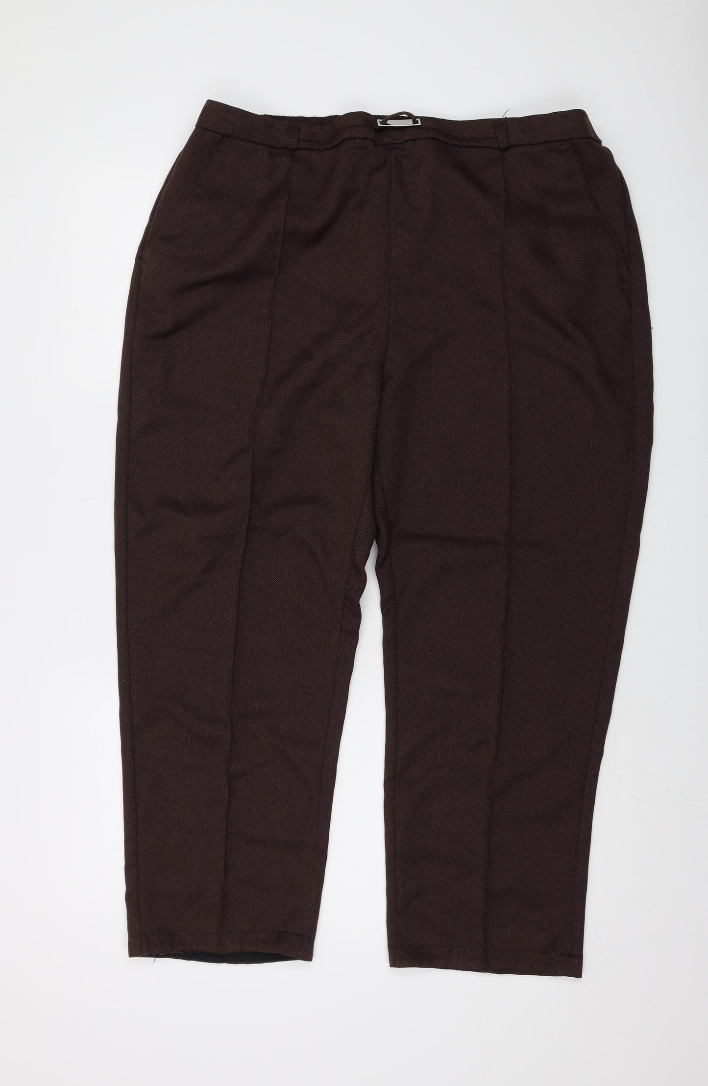 EWM Womens Brown Polyester Trousers Size 20 L25 in Regular