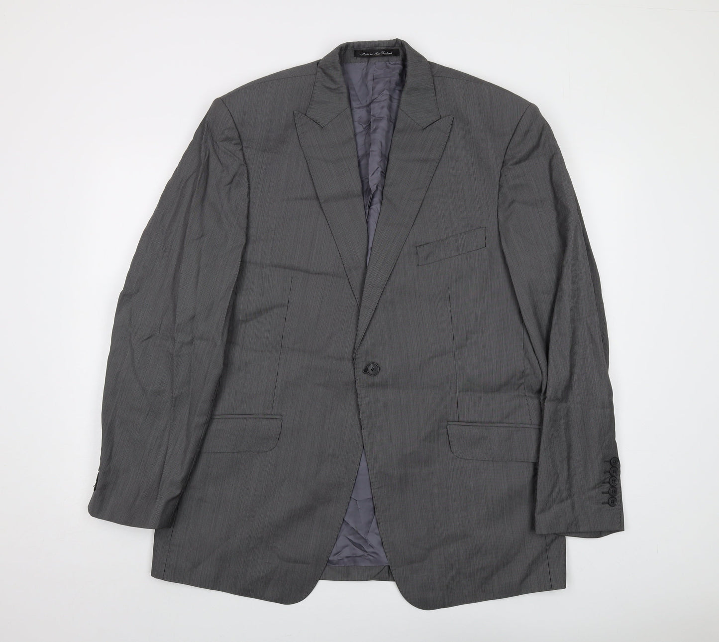 Reda Mens Grey Striped Wool Jacket Suit Jacket Size 44 Regular