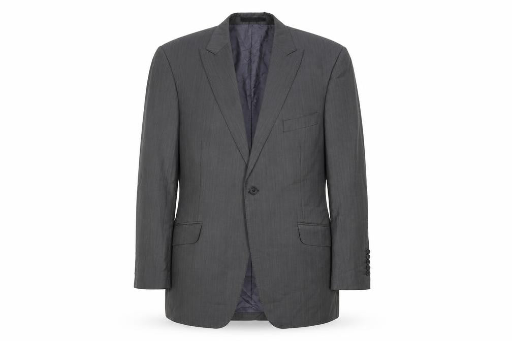 Reda Mens Grey Striped Wool Jacket Suit Jacket Size 44 Regular