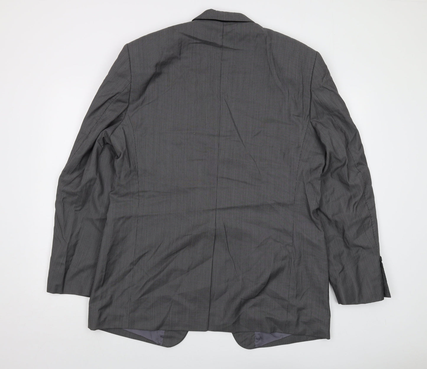 Reda Mens Grey Striped Wool Jacket Suit Jacket Size 44 Regular