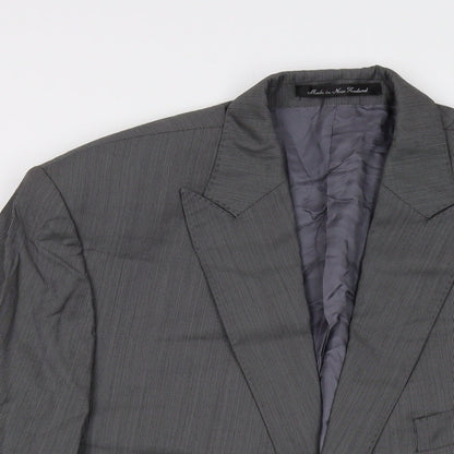 Reda Mens Grey Striped Wool Jacket Suit Jacket Size 44 Regular