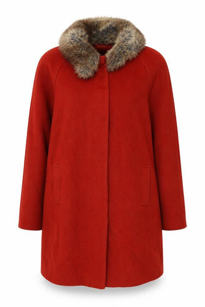 Dickins & Jones Womens Red Overcoat Coat Size 18 Button