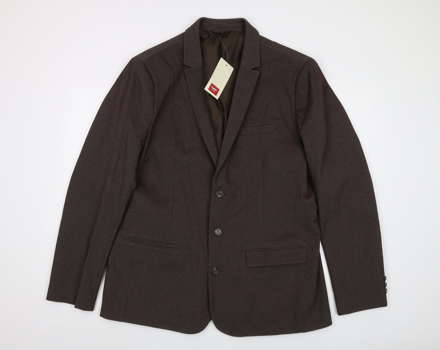 Cotton Traders Mens Brown Cotton Jacket Suit Jacket Size 46 Regular