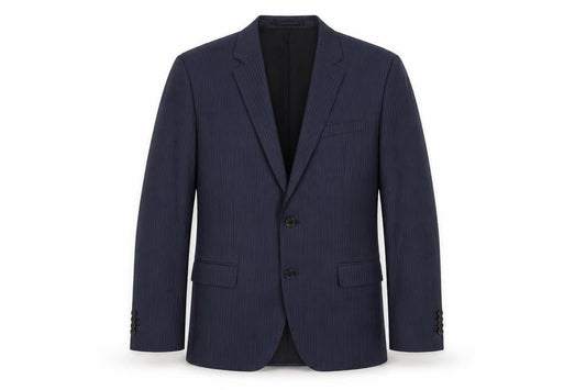 BOSS Mens Blue Striped Wool Jacket Suit Jacket Size 42 Regular