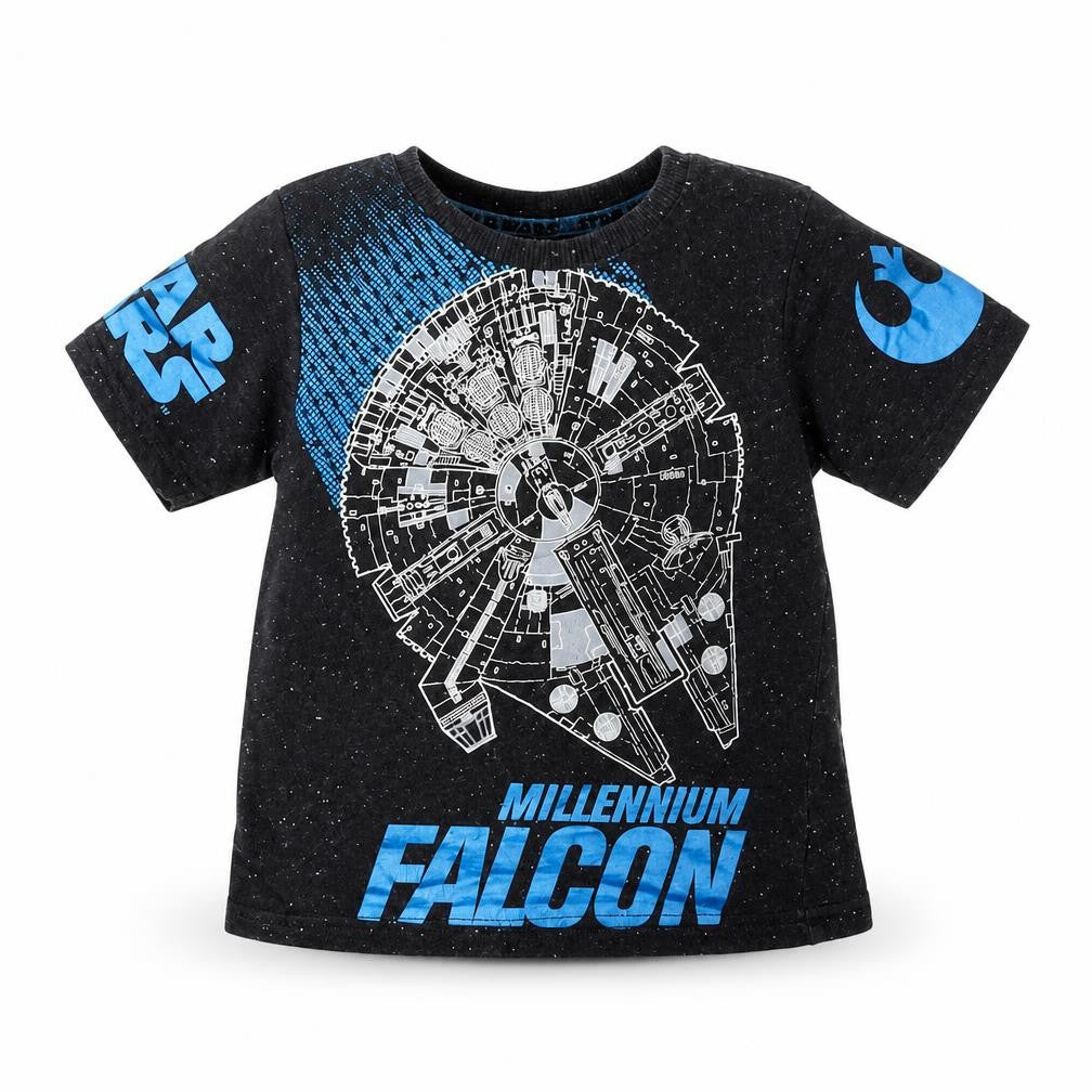 Star Wars Boys Grey Cotton Basic T-Shirt Size 3-4 Years Crew Neck Pullover