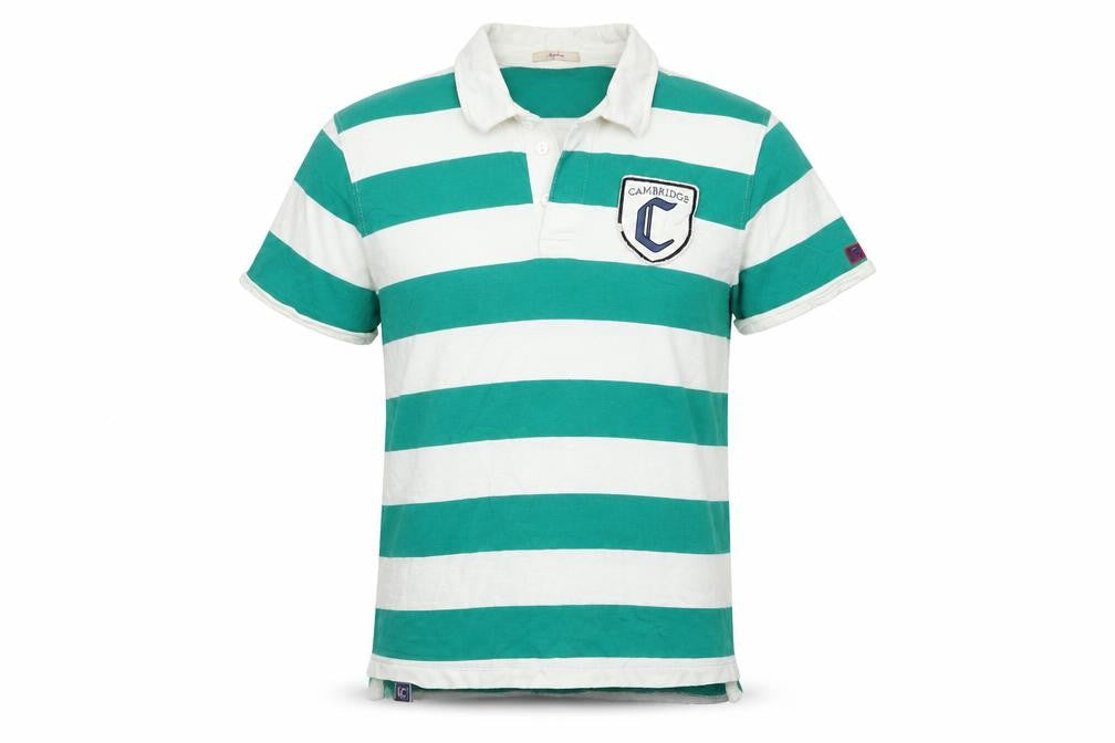 Pepe Jeans Mens Green Striped Cotton Polo Size S Collared Button - Cambridge