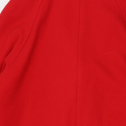 Classics Womens Red Overcoat Coat Size 16 Button