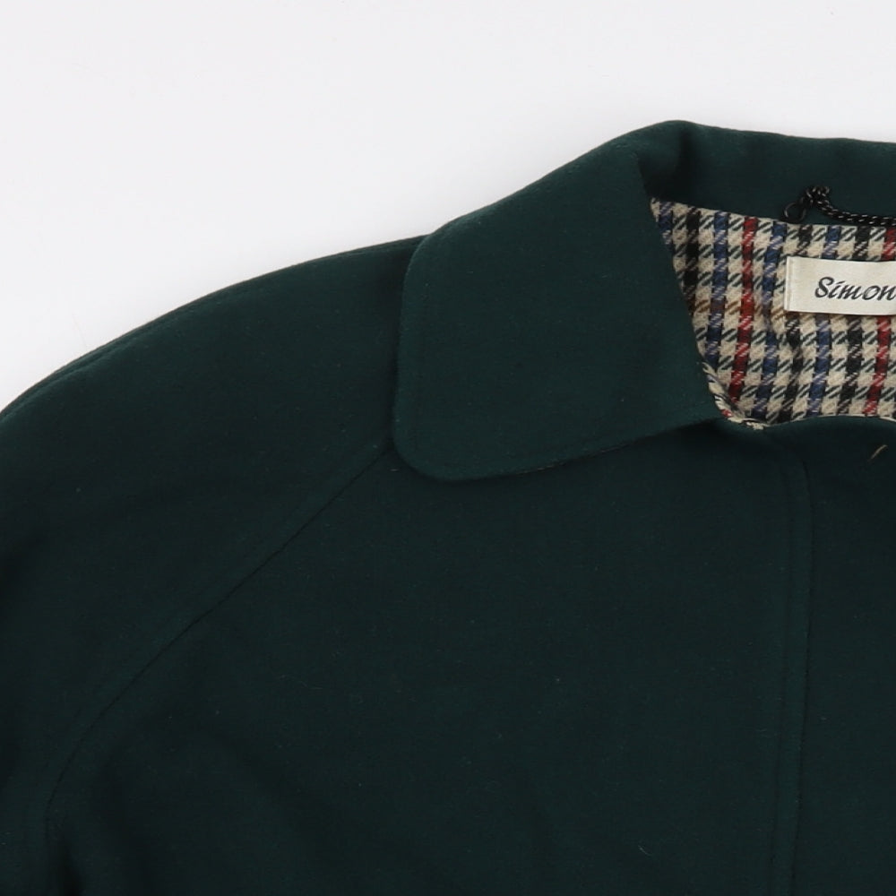 Simone Womens Green Jacket Size 14 Zip