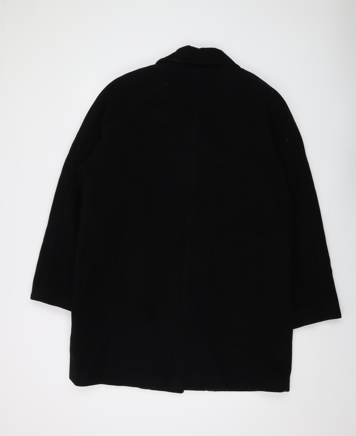 David Barry Womens Black Overcoat Coat Size 14 Button