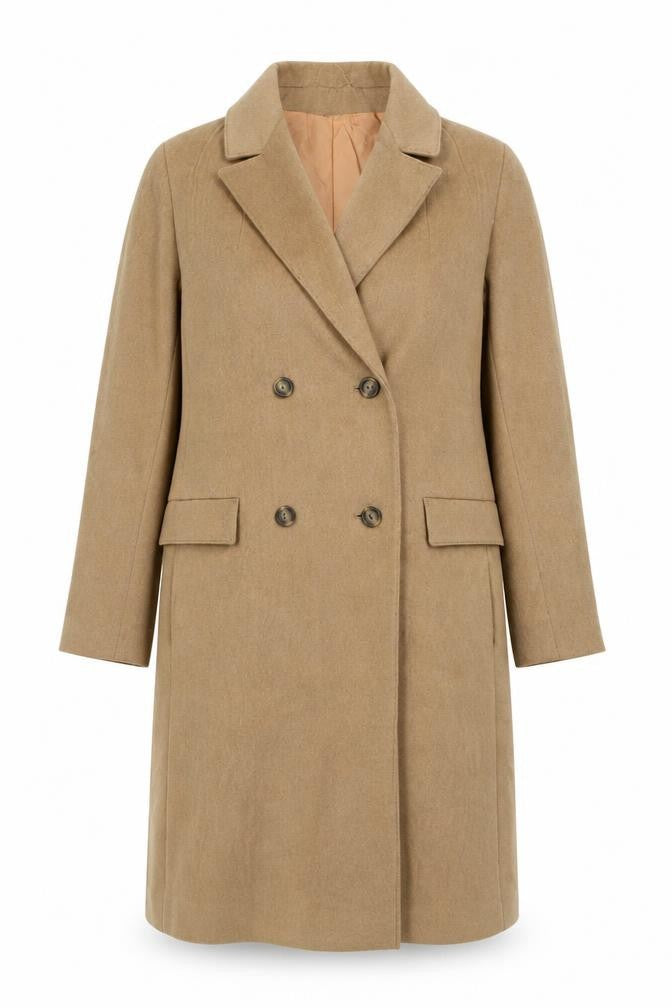 Admara Womens Beige Overcoat Coat Size 12 Button