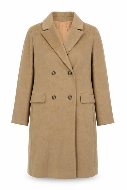 Admara Womens Beige Overcoat Coat Size 12 Button