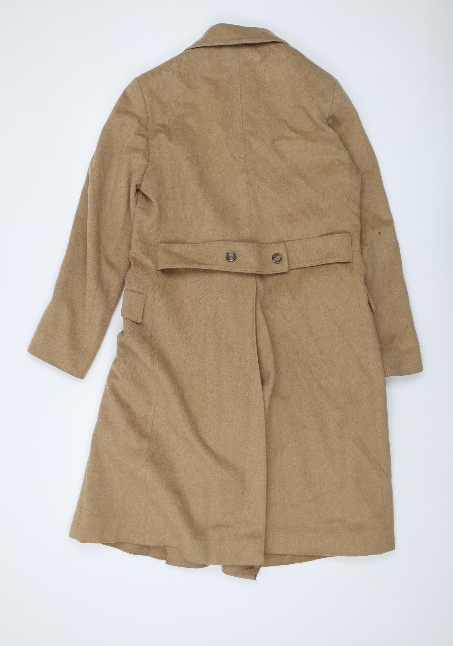 Admara Womens Beige Overcoat Coat Size 12 Button