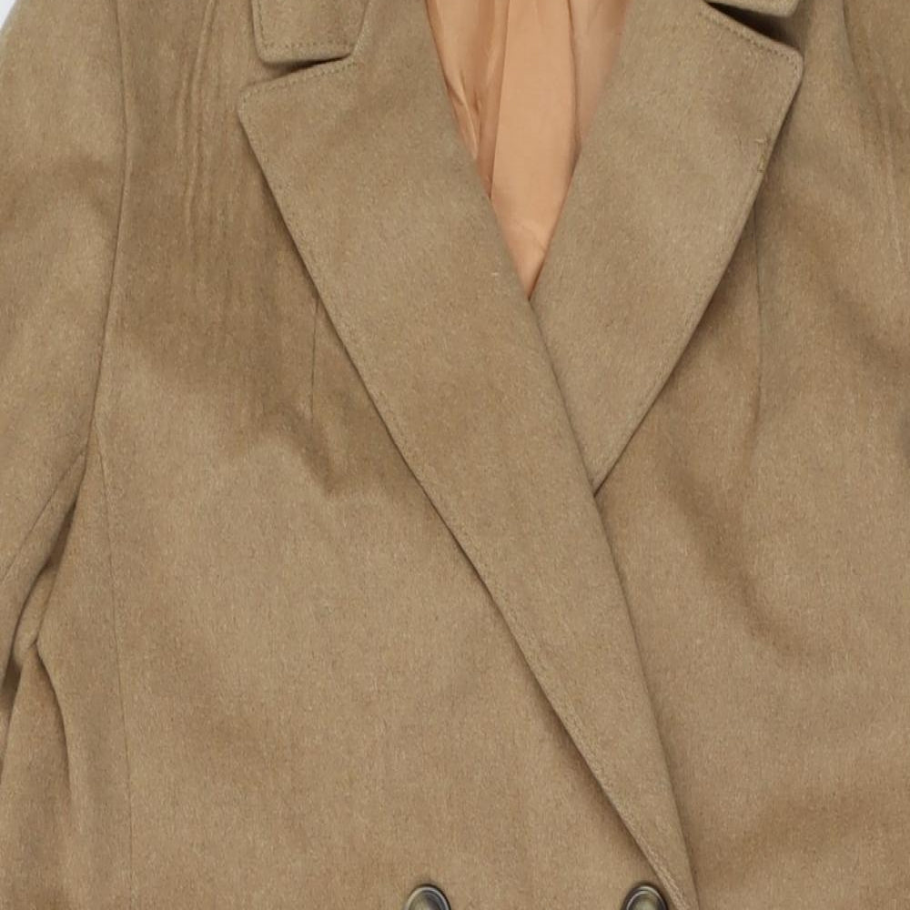 Admara Womens Beige Overcoat Coat Size 12 Button