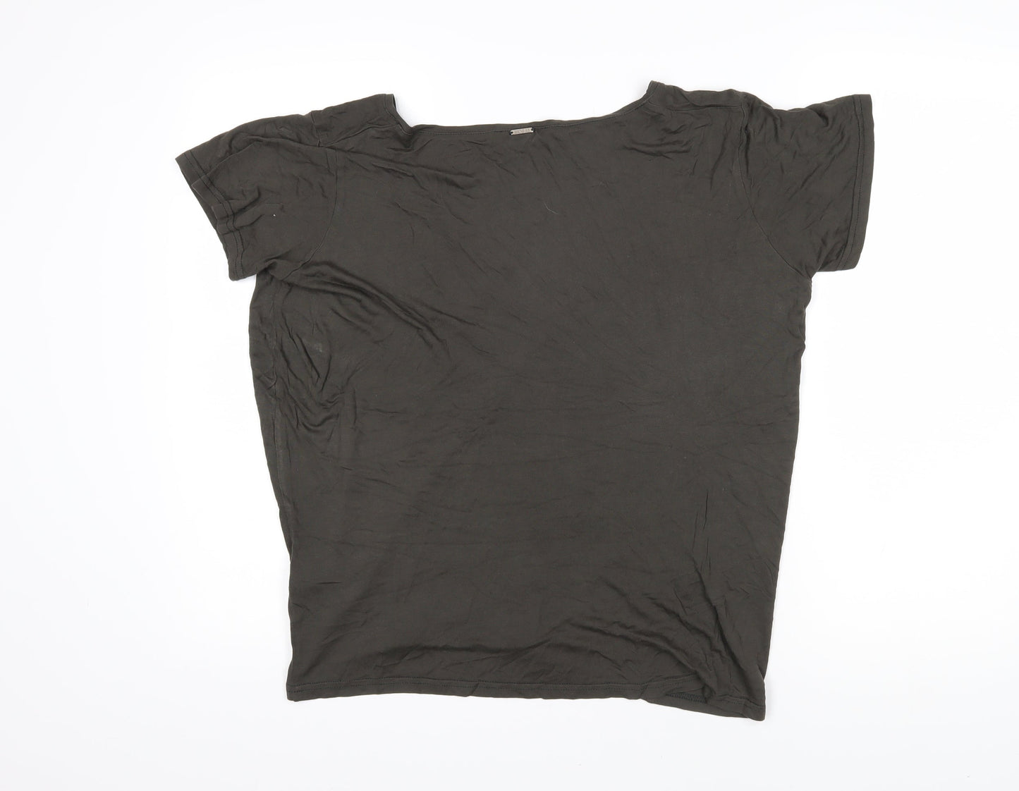 Desray Womens Grey Cotton Basic T-Shirt Size 10 Sweetheart