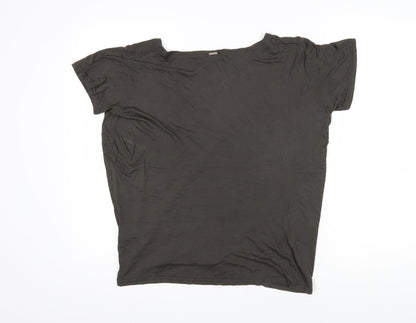 Desray Womens Grey Cotton Basic T-Shirt Size 10 Sweetheart
