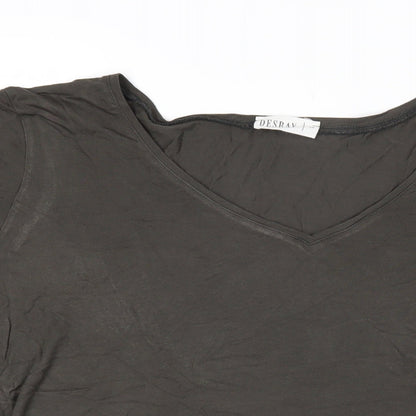 Desray Womens Grey Cotton Basic T-Shirt Size 10 Sweetheart