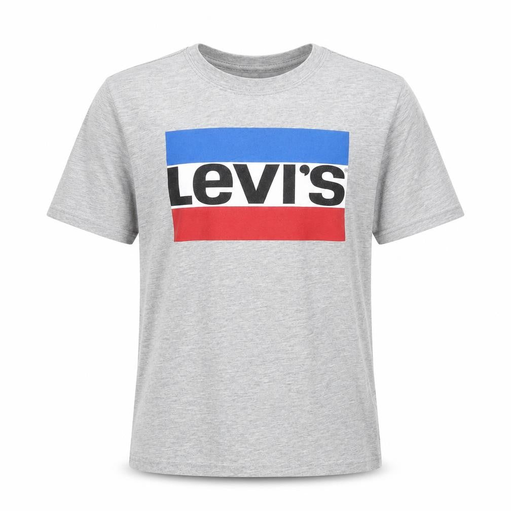 Levi's Boys Grey 100% Cotton Basic T-Shirt Size 12-13 Years Round Neck Pullover - Levi's