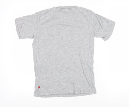Levi's Boys Grey 100% Cotton Basic T-Shirt Size 12-13 Years Round Neck Pullover - Levi's