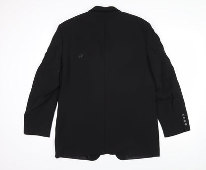 Hugo James Mens Black Polyester Jacket Blazer Size 40 Regular