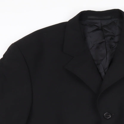 Hugo James Mens Black Polyester Jacket Blazer Size 40 Regular