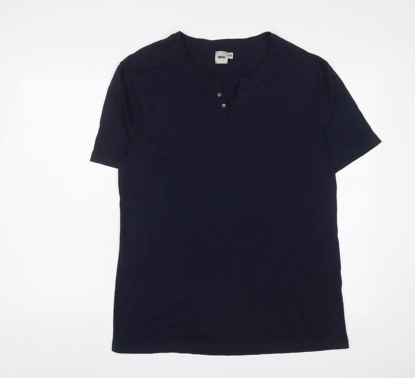 ASOS Mens Blue Cotton T-Shirt Size 2XL V-Neck