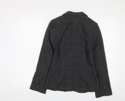 H&M Womens Grey Jacket Blazer Size 6 Button
