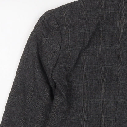 H&M Womens Grey Jacket Blazer Size 6 Button